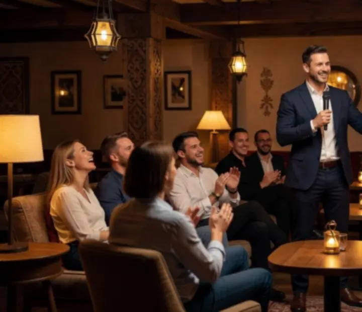 Hosté sdílející zážitky během tematického večera